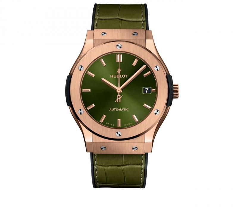 Часы Hublot Classic Fusion King Gold Green
